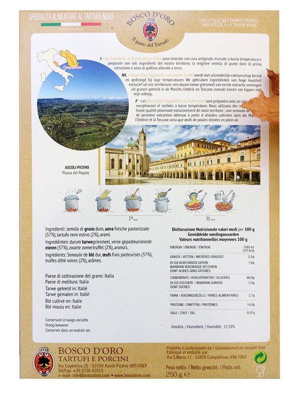 BOSCO D'ORO - TAGLIATELLE AL TARTUFO 250GR